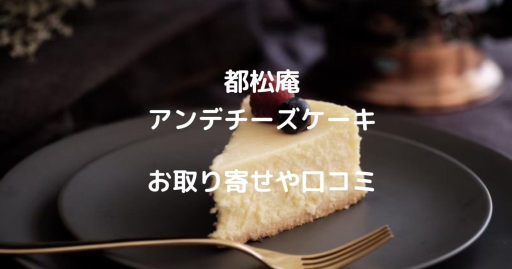 都松庵「アンデチーズケーキ」のお取り寄せ通販や口コミ